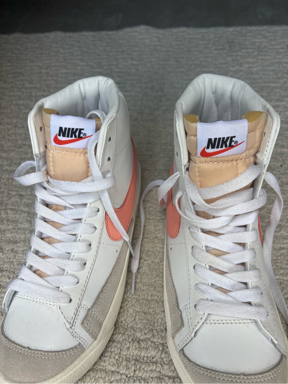 Nike Women’s High-Top Sneakers in Coral/White - Picture 2 of 7